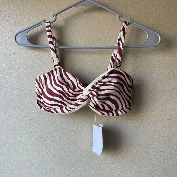 Andie the Capri Top in Bias Stripe Truffle Size XS - Picture 1 of 2